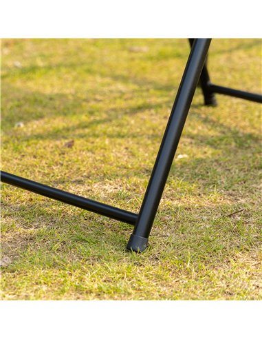 Outsunny 5 Piece Garden Dining Set with 4 Folding Chairs, Glass Top Table, Black