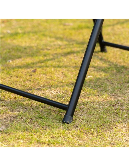 Outsunny 5 Piece Garden Dining Set with 4 Folding Chairs, Glass Top Table, Black - pic 15055 | FastDaddyshop