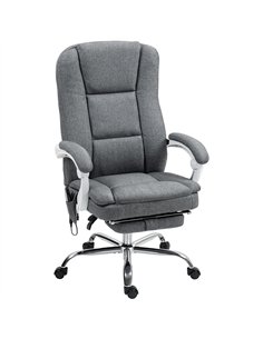 HOMCOM Executive Office Chair with 8-point Massage and Heat, Fabric Computer Desk Chair with Reclining Backrest, High Back, Heig