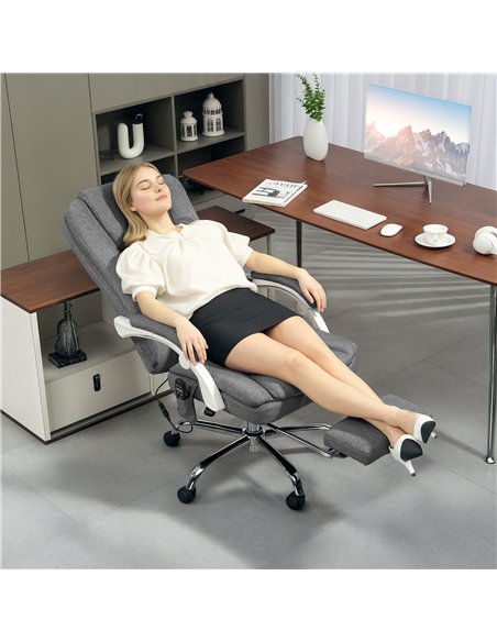 HOMCOM Executive Office Chair with 8-point Massage and Heat, Fabric Computer Desk Chair with Reclining Backrest, High Back, Heig - pic 150578 | FastDaddyshop