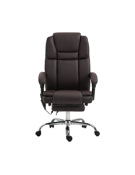 Vinsetto Six Point Vibrating Massage Office Chair - Dark Brown - pic 150586 | FastDaddyshop