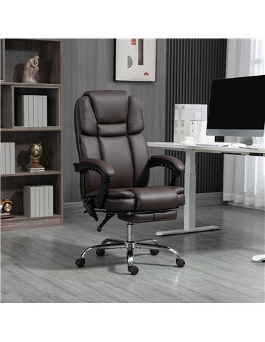 Vinsetto Six Point Vibrating Massage Office Chair - Dark Brown