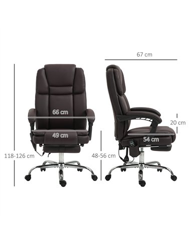 Vinsetto Six Point Vibrating Massage Office Chair - Dark Brown