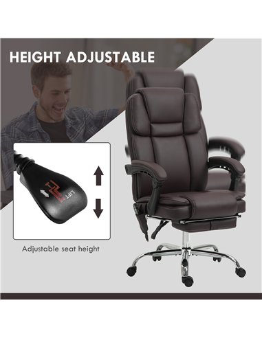 Vinsetto Six Point Vibrating Massage Office Chair - Dark Brown