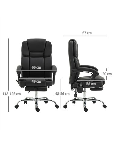 Vinsetto Six Point Vibrating Massage Office Chair - Black