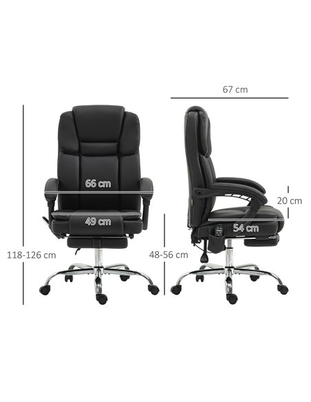 Vinsetto Six Point Vibrating Massage Office Chair - Black - pic 150597 | FastDaddyshop