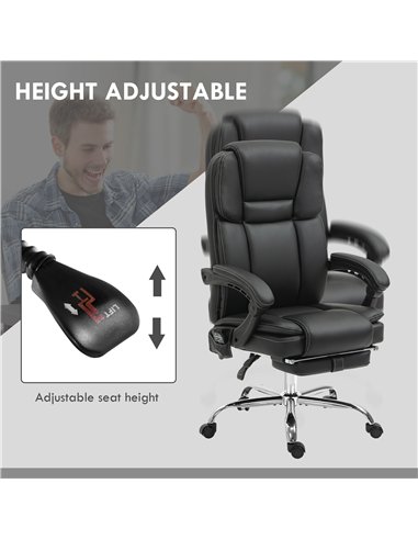 Vinsetto Six Point Vibrating Massage Office Chair - Black
