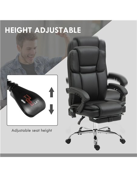 Vinsetto Six Point Vibrating Massage Office Chair - Black - pic 150599 | FastDaddyshop