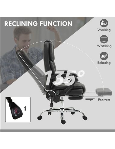Vinsetto Six Point Vibrating Massage Office Chair - Black