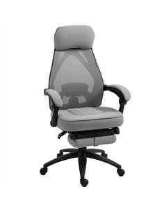 Vinsetto Office Chair with Footrest, High Back Swivel Desk Chair with Adjustable Height and Headrest for Home Office, Dark Grey