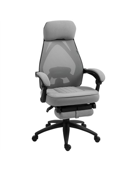 Vinsetto Office Chair with Footrest, High Back Swivel Desk Chair with Adjustable Height and Headrest for Home Office, Dark Grey - pic 150604 | FastDaddyshop