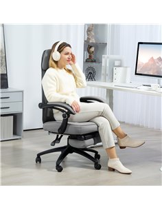 Vinsetto Office Chair with Footrest, High Back Swivel Desk Chair with Adjustable Height and Headrest for Home Office, Dark Grey 2