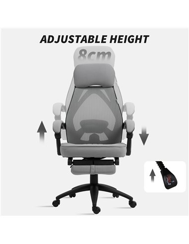 Vinsetto Office Chair with Footrest, High Back Swivel Desk Chair with Adjustable Height and Headrest for Home Office, Dark Grey