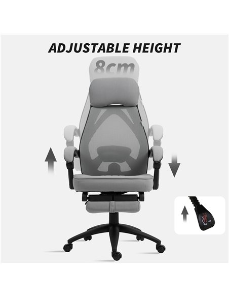 Vinsetto Office Chair with Footrest, High Back Swivel Desk Chair with Adjustable Height and Headrest for Home Office, Dark Grey - pic 150607 | FastDaddyshop