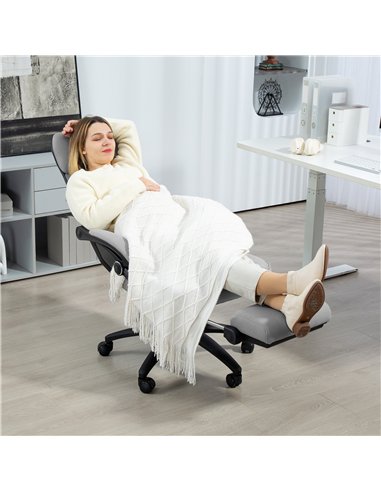 Vinsetto Office Chair with Footrest, High Back Swivel Desk Chair with Adjustable Height and Headrest for Home Office, Dark Grey
