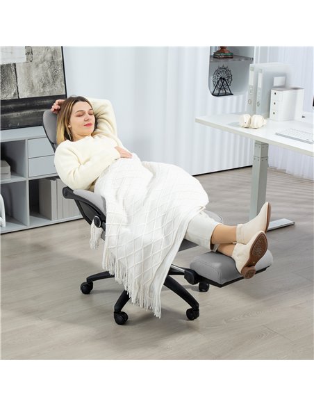 Vinsetto Office Chair with Footrest, High Back Swivel Desk Chair with Adjustable Height and Headrest for Home Office, Dark Grey - pic 150611 | FastDaddyshop