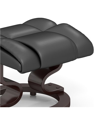 HOMCOM Massage Recliner Chair with Footstool, Upholstered Reclining Armchair with Adjustable Backrest, Steel Frame and Wood Base