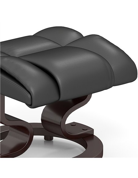 HOMCOM Massage Recliner Chair with Footstool, Upholstered Reclining Armchair with Adjustable Backrest, Steel Frame and Wood Base - pic 150710 | FastDaddyshop