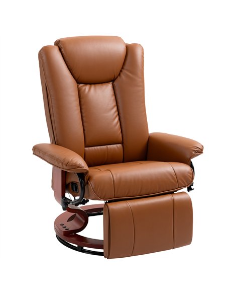 HOMCOM Faux Leather Recliner Chair - Brown - pic 150712 | FastDaddyshop