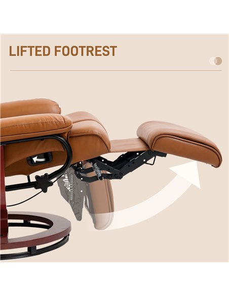 HOMCOM Faux Leather Recliner Chair - Brown - pic 150716 | FastDaddyshop