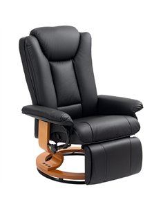 HOMCOM Faux Leather Recliner Chair - Black