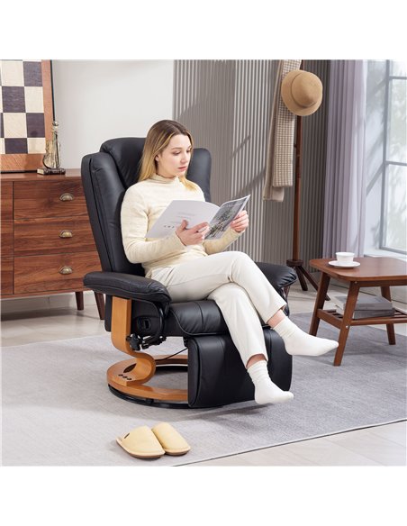 HOMCOM Faux Leather Recliner Chair - Black - pic 150722 | FastDaddyshop