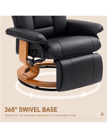 HOMCOM Faux Leather Recliner Chair - Black - pic 150726 | FastDaddyshop