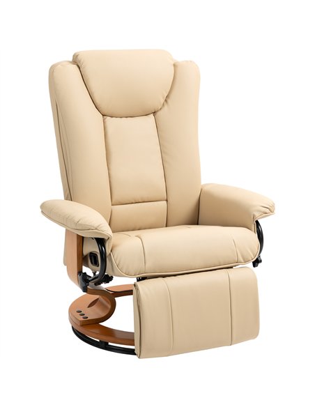 HOMCOM Faux Leather Recliner Chair - Beige - pic 150730 | FastDaddyshop