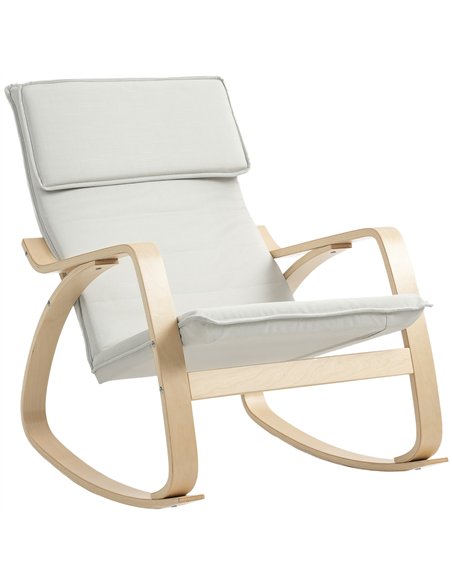 HOMCOM Comfortable Relax Rocking Chair, Upholstered Lounge Chair Recliner with High Back and Headrest for Living Room, Bedroom,  - pic 150739 | FastDaddyshop