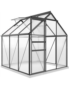 Outsunny 190 x 190cm Walk-In Polycarbonate Greenhouse - Grey