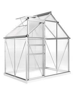 Outsunny 192.5 x 131cm Walk-In Polycarbonate Greenhouse - Silver-Tone