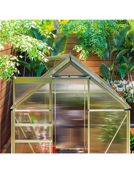 Outsunny 192.5 x 131cm Walk-In Polycarbonate Greenhouse - Silver-Tone - pic 150773 | FastDaddyshop