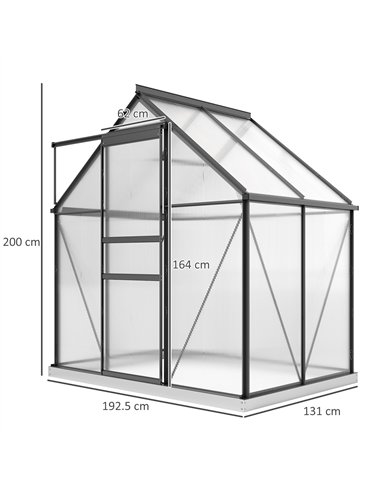 Outsunny 192.5 x 131cm Walk-In Polycarbonate Greenhouse
