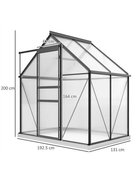 Outsunny 192.5 x 131cm Walk-In Polycarbonate Greenhouse - pic 150777 | FastDaddyshop