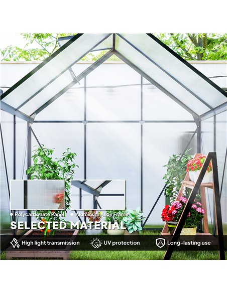 Outsunny 192.5 x 131cm Walk-In Polycarbonate Greenhouse - pic 150778 | FastDaddyshop