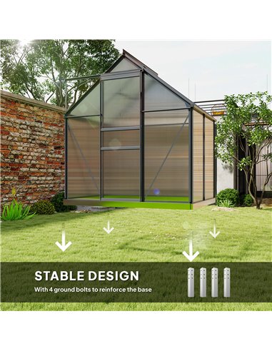 Outsunny 192.5 x 131cm Walk-In Polycarbonate Greenhouse