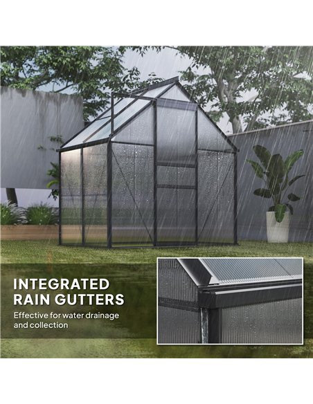 Outsunny 192.5 x 131cm Walk-In Polycarbonate Greenhouse - pic 150781 | FastDaddyshop