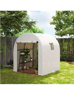 Outsunny 180 x 180cm Walk-In Polytunnel Greenhouse - White 2