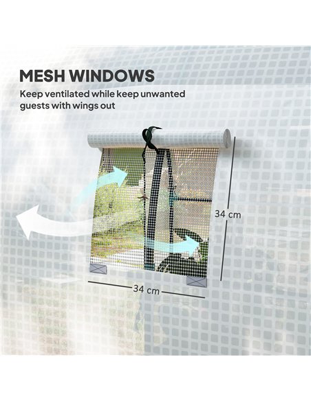 Outsunny 180 x 180cm Walk-In Polytunnel Greenhouse - White - pic 150789 | FastDaddyshop