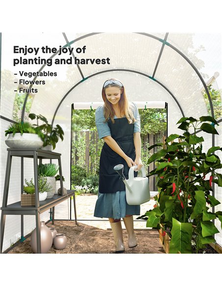 Outsunny 180 x 180cm Walk-In Polytunnel Greenhouse - White - pic 150791 | FastDaddyshop