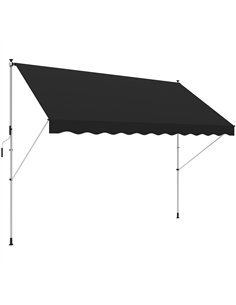 Outsunny 3x1.5m  Adjustable Outdoor Aluminium Frame Awning Black