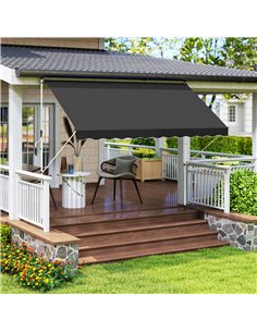 Outsunny 3x1.5m  Adjustable Outdoor Aluminium Frame Awning Black 2