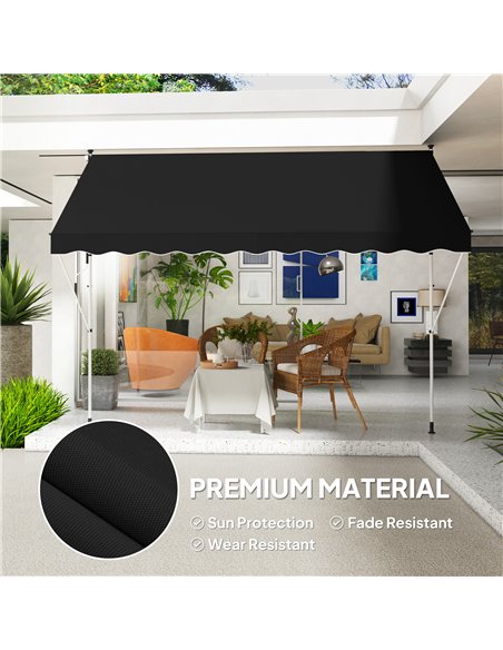 Outsunny 3x1.5m  Adjustable Outdoor Aluminium Frame Awning Black - pic 150796 | FastDaddyshop