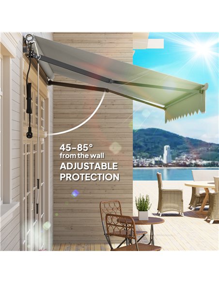 Outsunny 3 x 2.5m Electric Awning with Remote Controller, Aluminium Frame DIY Retractable Awning, UV30+ Sun Shade Canopy for Gar - pic 150807 | FastDaddyshop