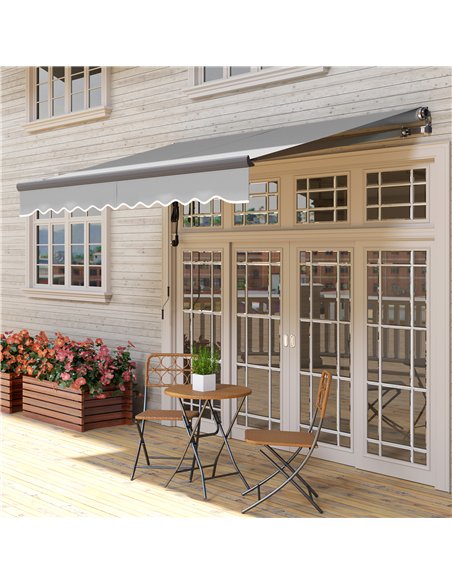 Outsunny 3 x 2.5m Electric Awning with Remote Controller, Aluminium Frame DIY Retractable Awning, UV30+ Sun Shade Canopy for Gar - pic 150809 | FastDaddyshop