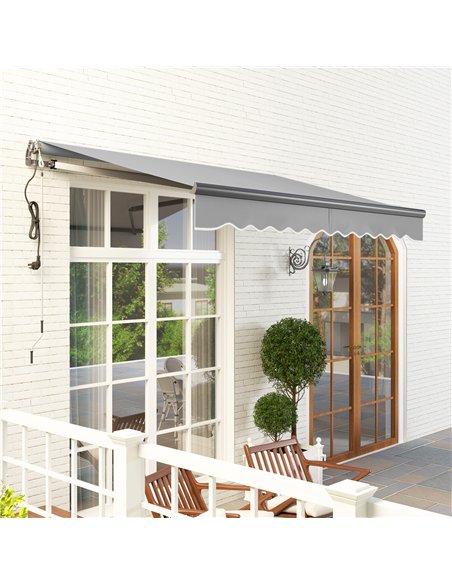 Outsunny 3 x 2.5m Electric Awning with Remote Controller, Aluminium Frame DIY Retractable Awning, UV30+ Sun Shade Canopy for Gar - pic 150810 | FastDaddyshop
