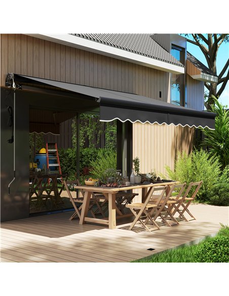 Outsunny 3 x 2.5m Electric Awning with Remote Controller, Aluminium Frame DIY Retractable Awning, UV30+ Sun Shade Canopy for Gar - pic 150812 | FastDaddyshop
