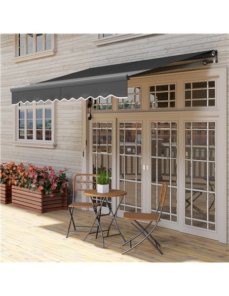 Outsunny 3 x 2.5m Electric Awning with Remote Controller, Aluminium Frame DIY Retractable Awning, UV30+ Sun Shade Canopy for Gar - pic 150819 | FastDaddyshop