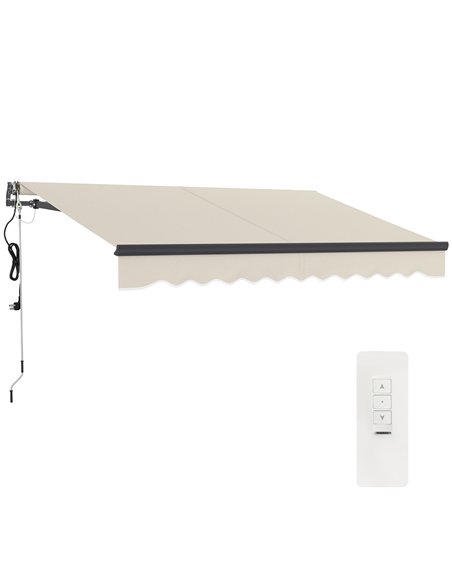 Outsunny 2.5 x 3m Electric/Manual Awning, with Remote - Beige - pic 150820 | FastDaddyshop
