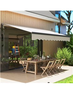 Outsunny 2.5 x 3m Electric/Manual Awning, with Remote - Beige 2